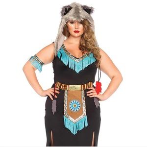 Leg Avenue Wolf Warrior 1X-2X Black-Turquoise